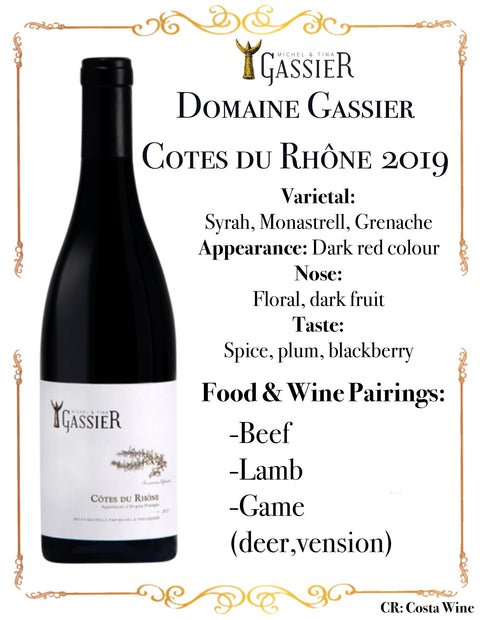 Michel & Tina Gassier Cotes du Rhône 2019